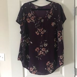 Pretty purple floral blouse